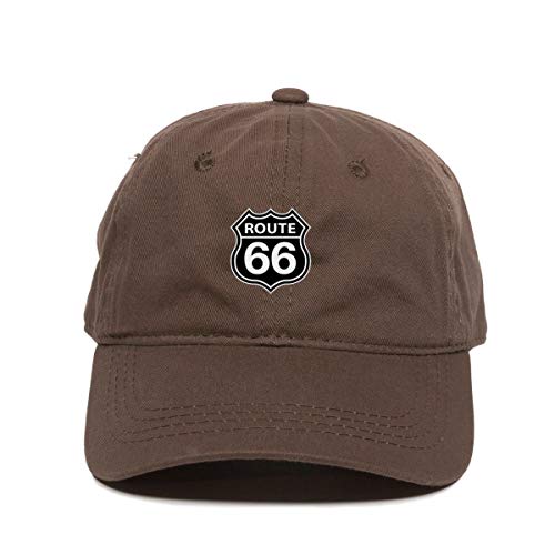 Route 66 Dad Baseball Cap Embroidered Cotton Adjustable Dad Hat