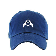 Heart Hand Vintage Baseball Cap Embroidered Cotton Adjustable Distressed Dad Hat