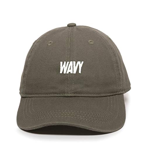 Wavy Dad Baseball Cap Embroidered Cotton Adjustable Dad Hat
