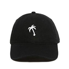 Palm Tree Slanted Baseball Cap Embroidered Cotton Adjustable Dad Hat