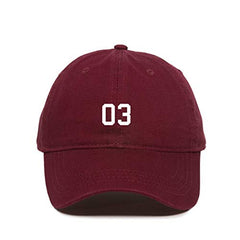 #03 Jersey Number Dad Baseball Cap Embroidered Cotton Adjustable Dad Hat