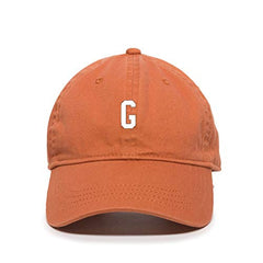 G Initial Letter Baseball Cap Embroidered Cotton Adjustable Dad Hat
