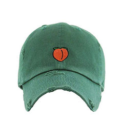 Peach Peachy Vintage Baseball Cap Embroidered Cotton Adjustable Distressed Dad Hat