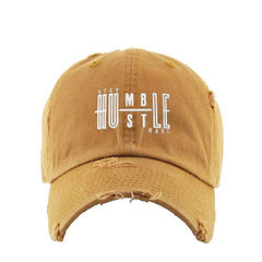 Stay Humble Hustle Hard Vintage Baseball Cap Embroidered Cotton Adjustable Distressed Dad Hat