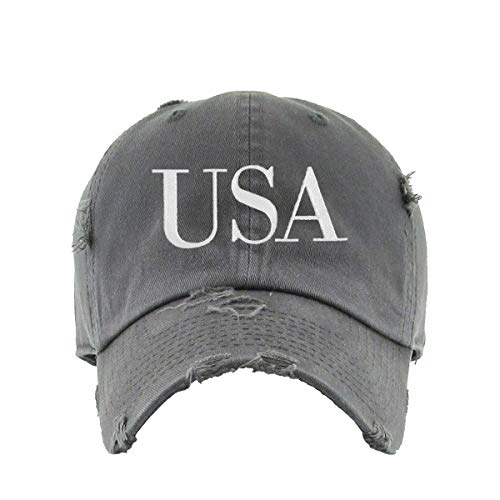 USA 4th of July Vintage Baseball Cap Embroidered Cotton Adjustable Distressed Dad Hat