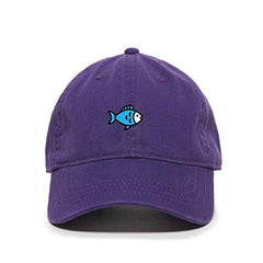 Blue Fish Baseball Cap Embroidered Cotton Adjustable Dad Hat