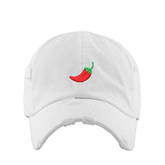 Red Chilli Vintage Baseball Cap Embroidered Cotton Adjustable Distressed Dad Hat