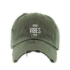 Good Vibes Only Vintage Baseball Cap Embroidered Cotton Adjustable Distressed Dad Hat