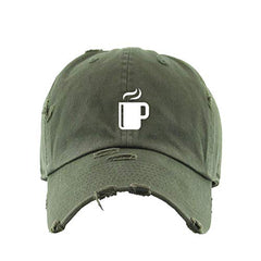 Cup of Coffee Vintage Baseball Cap Embroidered Cotton Adjustable Distressed Dad Hat