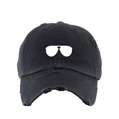 Aviator Glasses Vintage Baseball Cap Embroidered Cotton Adjustable Distressed Dad Hat