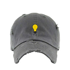 Light Bulb Vintage Baseball Cap Embroidered Cotton Adjustable Distressed Dad Hat