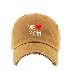We Love Mom Vintage Baseball Cap Embroidered Cotton Adjustable Distressed Dad Hat