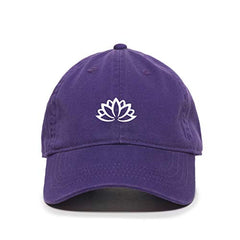 Lotus Flower Baseball Cap Embroidered Cotton Adjustable Dad Hat