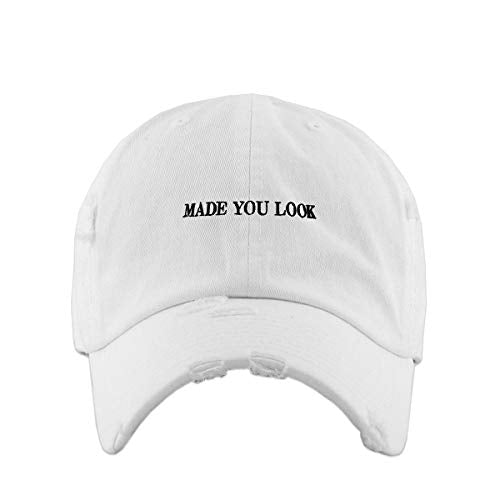 Made You Look Vintage Baseball Cap Embroidered Cotton Adjustable Distressed Dad Hat