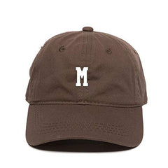 M Initial Letter Baseball Cap Embroidered Cotton Adjustable Dad Hat