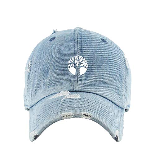 Tree of Life Vintage Baseball Cap Embroidered Cotton Adjustable Distressed Dad Hat