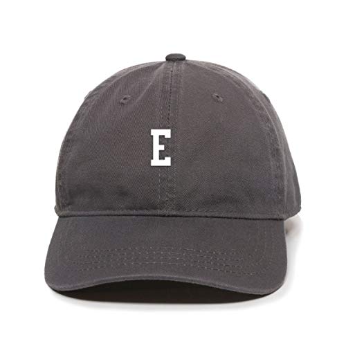 E Initial Letter Baseball Cap Embroidered Cotton Adjustable Dad Hat