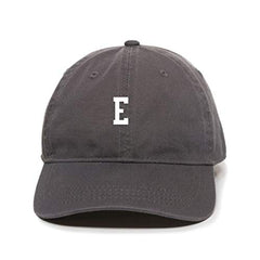 E Initial Letter Baseball Cap Embroidered Cotton Adjustable Dad Hat