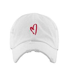 Loose Heart Vintage Baseball Cap Embroidered Cotton Adjustable Distressed Dad Hat