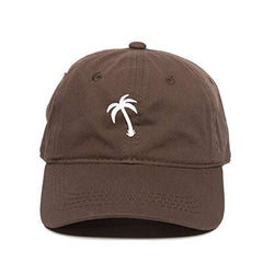 Palm Tree Slanted Baseball Cap Embroidered Cotton Adjustable Dad Hat