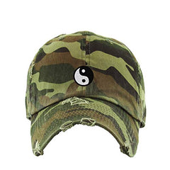 Yin Yang Vintage Baseball Cap Embroidered Cotton Adjustable Distressed Dad Hat