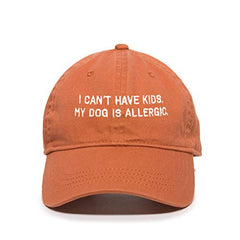 Can't Have Kids Dog Allergic Baseball Cap Embroidered Cotton Adjustable Dad Hat