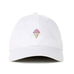 Ice Cream Cone Baseball Cap Embroidered Cotton Adjustable Dad Hat