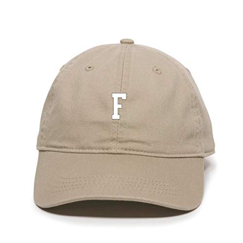F Initial Letter Baseball Cap Embroidered Cotton Adjustable Dad Hat