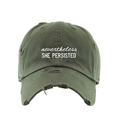 Nevertheless She Persisted Vintage Baseball Cap Embroidered Cotton Adjustable Distressed Dad Hat