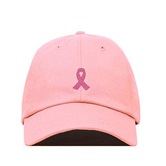 Pink Ribbon Baseball Cap Embroidered Cotton Adjustable Dad Hat