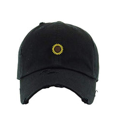 Sunflower Vintage Baseball Cap Embroidered Cotton Adjustable Distressed Dad Hat