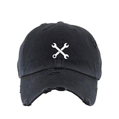 Mechanic Wrench Vintage Baseball Cap Embroidered Cotton Adjustable Distressed Dad Hat