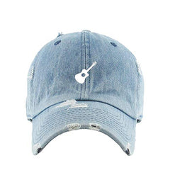 Guitar Vintage Baseball Cap Embroidered Cotton Adjustable Distressed Dad Hat
