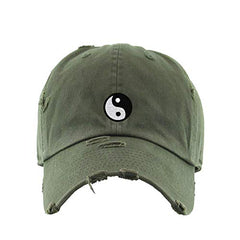 Yin Yang Vintage Baseball Cap Embroidered Cotton Adjustable Distressed Dad Hat