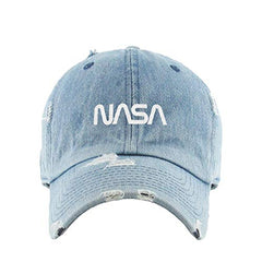 Retro NASA Logo Vintage Baseball Cap Embroidered Cotton Adjustable Distressed Dad Hat
