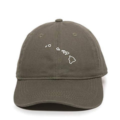 Hawaii Map Outline Dad Baseball Cap Embroidered Cotton Adjustable Dad Hat