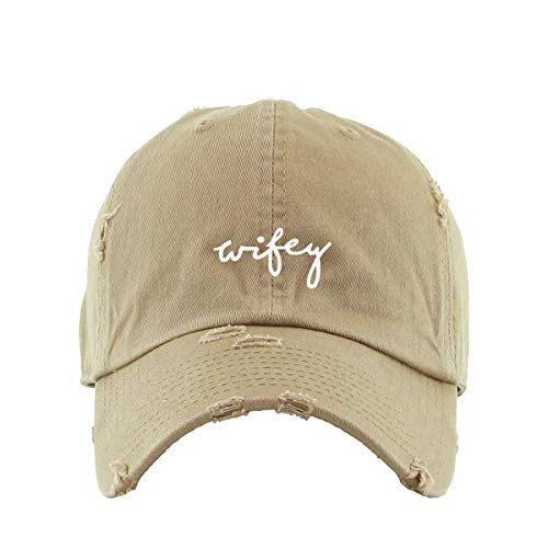 Wifey Vintage Baseball Cap Embroidered Cotton Adjustable Distressed Dad Hat