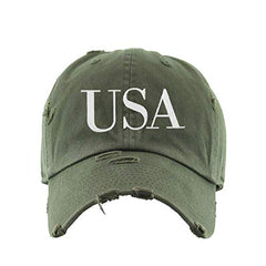 USA 4th of July Vintage Baseball Cap Embroidered Cotton Adjustable Distressed Dad Hat