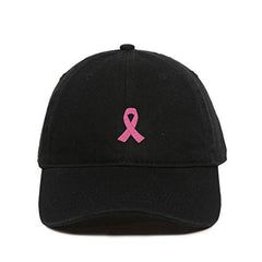 Pink Ribbon Baseball Cap Embroidered Cotton Adjustable Dad Hat