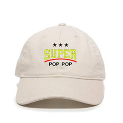 Super Pop Pop Dad Baseball Cap Embroidered Cotton Adjustable Dad Hat