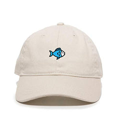 Blue Fish Baseball Cap Embroidered Cotton Adjustable Dad Hat