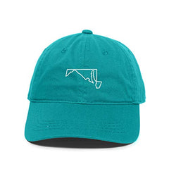 Maryland Map Outline Dad Baseball Cap Embroidered Cotton Adjustable Dad Hat