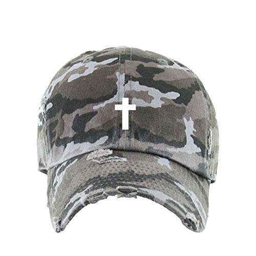 Cross Vintage Baseball Cap Embroidered Cotton Adjustable Distressed Dad Hat
