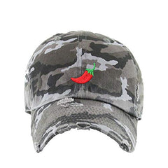 Red Chilli Vintage Baseball Cap Embroidered Cotton Adjustable Distressed Dad Hat