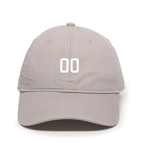 #00 Jersey Number Dad Baseball Cap Embroidered Cotton Adjustable Dad Hat