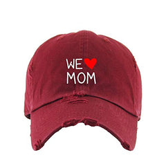 We Love Mom Vintage Baseball Cap Embroidered Cotton Adjustable Distressed Dad Hat