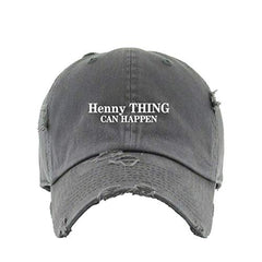 Henny Thing Can Happen Vintage Baseball Cap Embroidered Cotton Adjustable Distressed Dad Hat