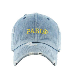 Pablo Vintage Baseball Cap Embroidered Cotton Adjustable Distressed Dad Hat
