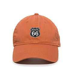 Route 66 Dad Baseball Cap Embroidered Cotton Adjustable Dad Hat