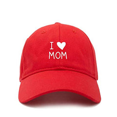 I Love Mom Baseball Cap Embroidered Cotton Adjustable Dad Hat